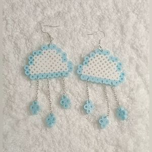 Viviana handmade jewelry Up in the Clouds Sky blue, white.